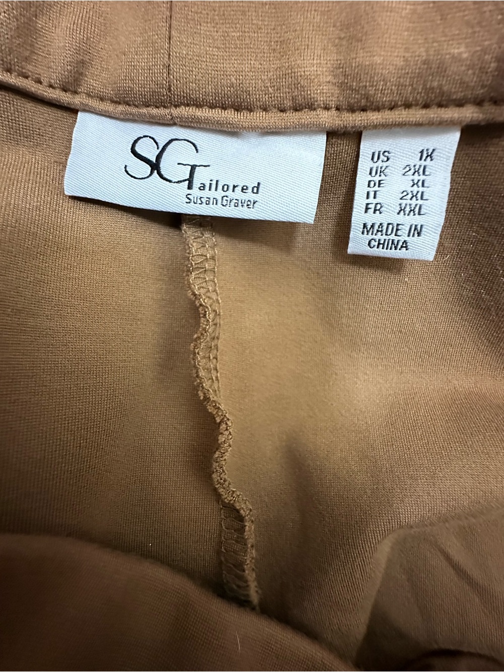 Susan Graver Straight-Leg Pants in Camel - Picture 2 of 3